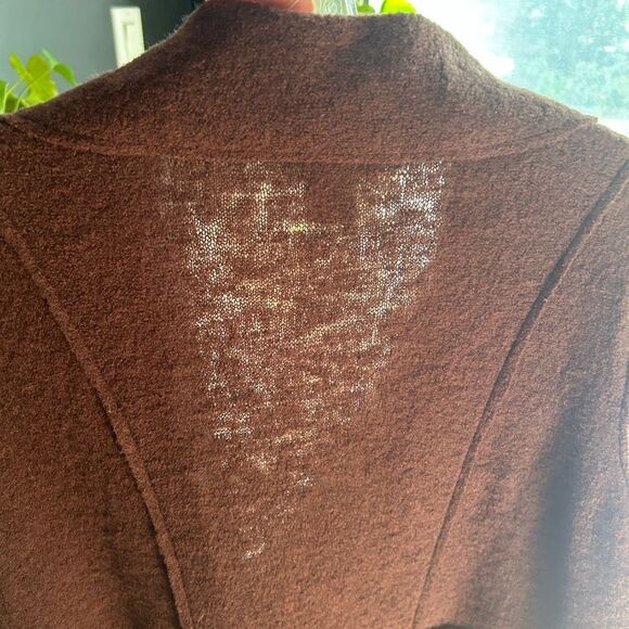 April Cornell 90s Chocolate Brown Long Sleeve Sweater Cardigan M Wool Vintage - Picture 12 of 16